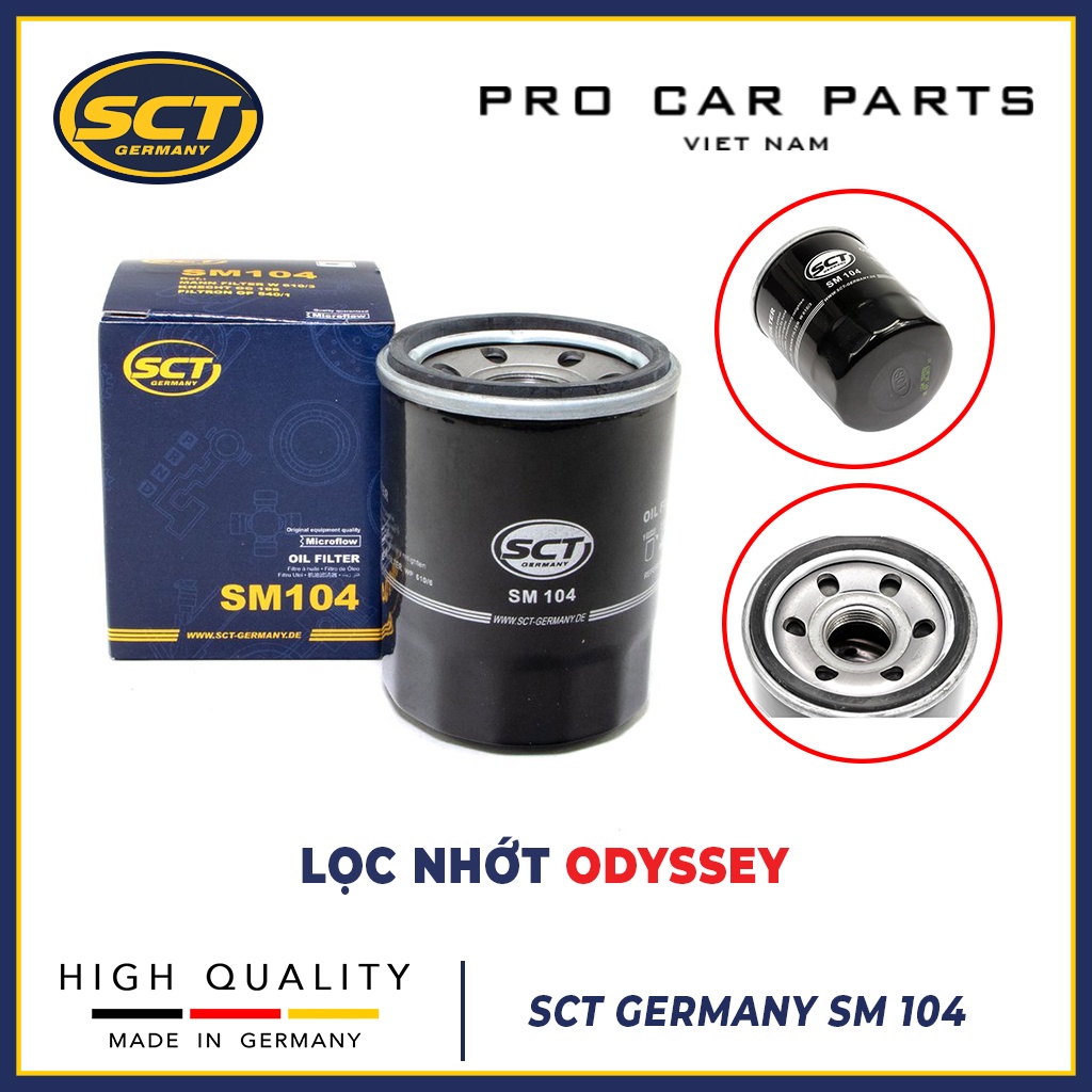 กรองน้ํามันเครื่อง Honda Odyssey SCT GERMANY SM 104 - JS Asakashi C809J