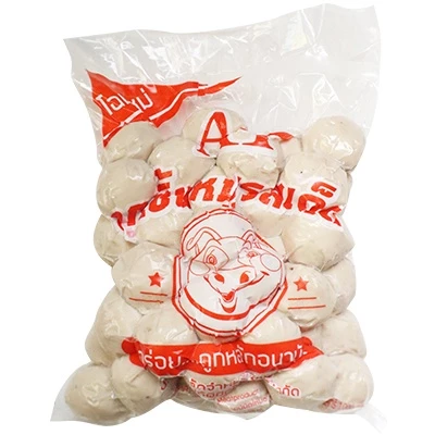 ลูกชิ้นปองหมูธรรมดา รสเด็ด ขนาด 1000 กรัม 63-65 ลูก / แพ็คเจลเย็น 🧊