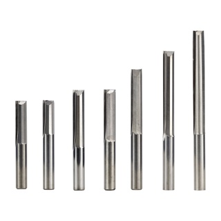 Pcf * 6 มม. Shank 2 Flute Straight End Mill Cnc เราเตอร์คาร์ไบด์บิตแกะสลักสล็อตสล็อตตัดไม้