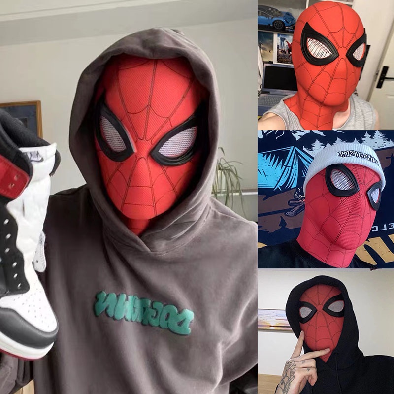 [BUOUREN] Zzxtt Iron Spider-Man Hero Expedition หน้ากากสไปเดอร์แมน หมวกฮาโลวีน หมวกกันน็อค สีดํา Remi