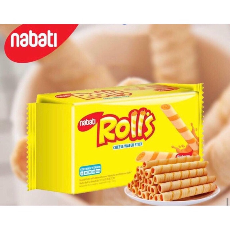 Ahh’ชีสแท่งขนมสอดใส้ Nabati Roll's wafer stick🥖[แบบแท่ง] นาบาติโรลชีส ขนาด 115 g🧀