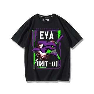 T-shirt  Eva เสื้อยืด New Genesis Evangelion อะนิเมะอุปกรณ์ต่อพ่วง 2 มิติ First Machine No. Zero เครื่อง Retro นักเรียนแ