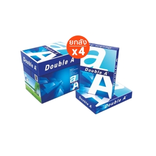 โปรโมชั่น Flash Sale : [4 กล่อง] Double A กระดาษถ่ายเอกสาร A4 80gsm. 500 แผ่น กล่องละ 5 รีม จำหน่าย 4 กล่อง
