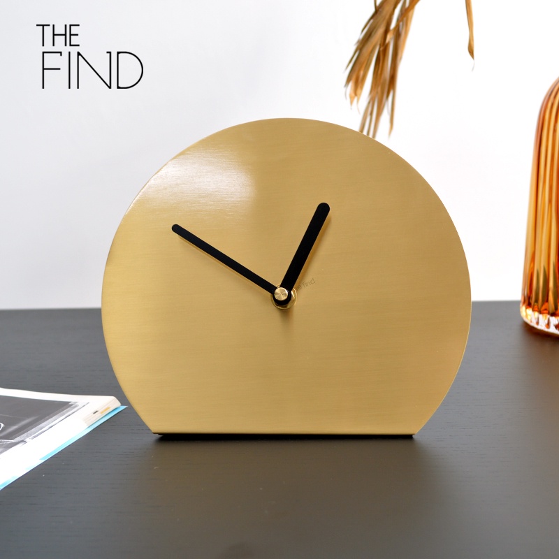 Nordic Silent Desk Clock Watches Ornament Gold Metal Desk Clock Home ...