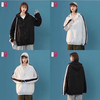 kiss.shop🌈พร้อมส่ง🌈เสื้อคลุมกันแดดแขนยาวมีหมวกสไตล์เกาหลี(fss-1)