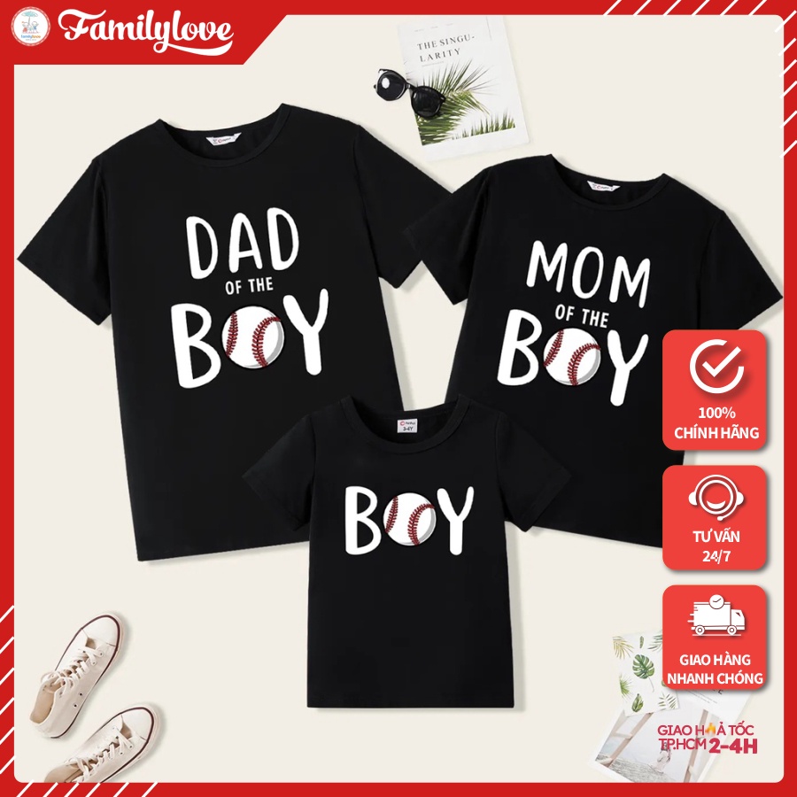 Familylove Family Shirt - Dad Of The Boy,mom Of The Boy,boy Family Uniform Made Of Cotton