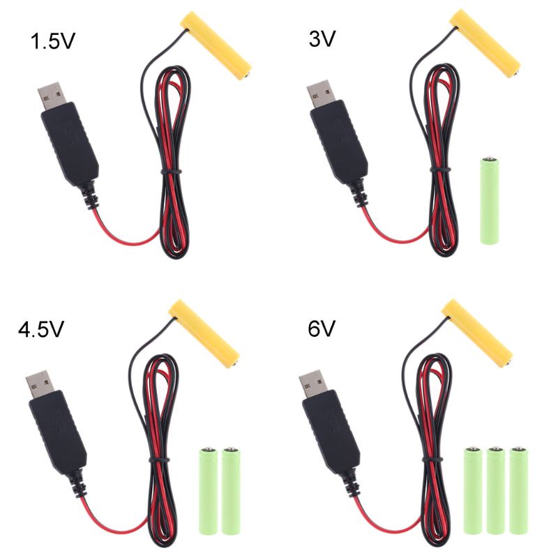 LR03 AAA  Eliminator 2m USB Power Supply Cable Replace 1-4pcs AAA
