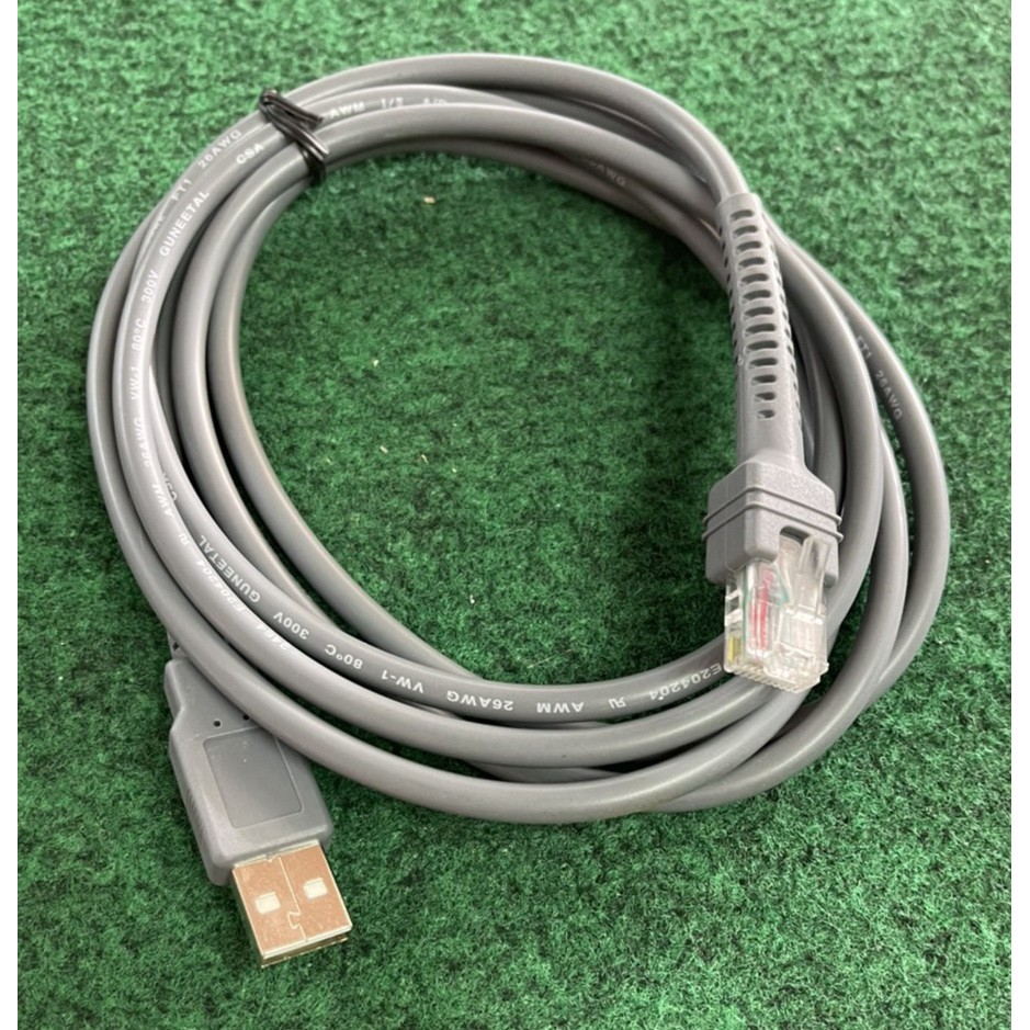 สาย USB 2 เมตร เครื่องอ่านบาร์โค้ด LS2208 LS1203 LS4208 LS3008 CBA-U01-S07ZAR DS4308 Zebra DS2208  DS4608  1 เส้น