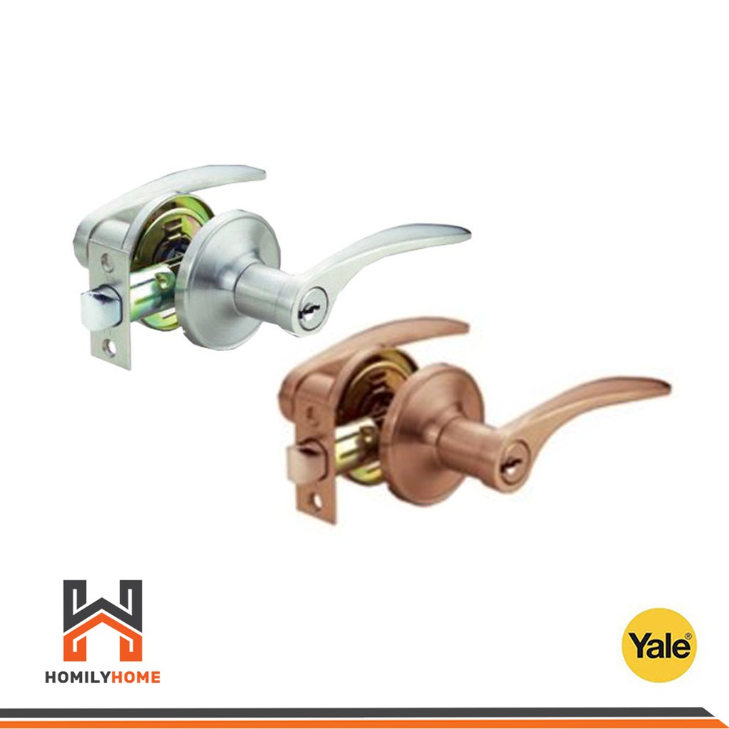 YALE กุญแจมือจับห้องทั่วไป L5327US15 L5327US11AC ลูกบิดก้านโยก ลูกบิดเขาควาย L5327US สีทองแดงรมดำ สี