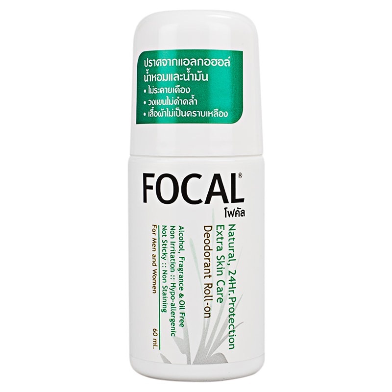FOCAL โฟคัล Natural, 24Hr.Protection Extra Skin Care Deodorant Roll-on 60ml.