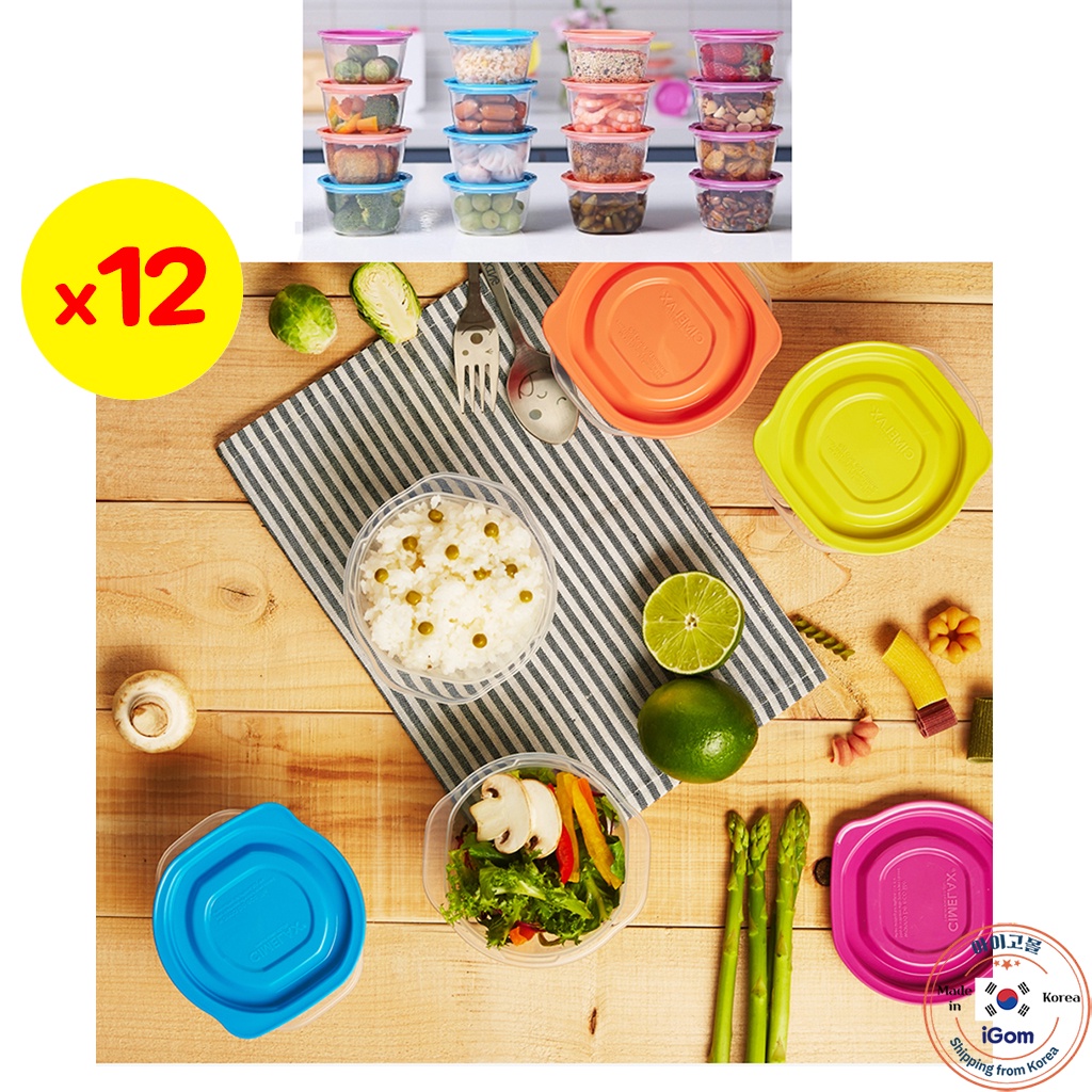 [Cimelax] Korea Kitchen airtight jars. (275ml x12)Spice food, nut, grain and rice storage boxes.