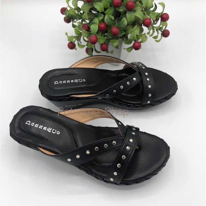 ⭐️พร้อมส่ง⭐️รองเท้าเพื่อสุขภาพ ส้นเตารีด รุ่น57274 พื้นสูง 2.5 นิ้ว ไซส์ 36-40