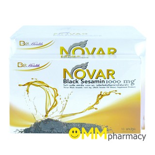 NOVAR Black Sesamin 1000 mg แพ็คคู่ (2กล่องx30S.)แถม10S / โนว่า น้ำมันงาดำสกัดเย็น