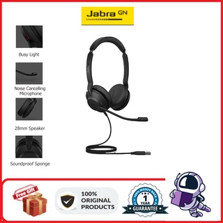 Jabra Evolve2 30 หูฟังสเตอริโอ ตัดเสียงรบกวน ไมโครโฟน เสียบแล้วใช้งานได้เลย