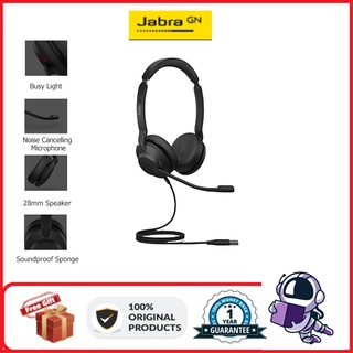 Jabra Evolve2 30 หูฟังสเตอริโอ ตัดเสียงรบกวน ไมโครโฟน เสียบแล้วใช้งานได้เลย