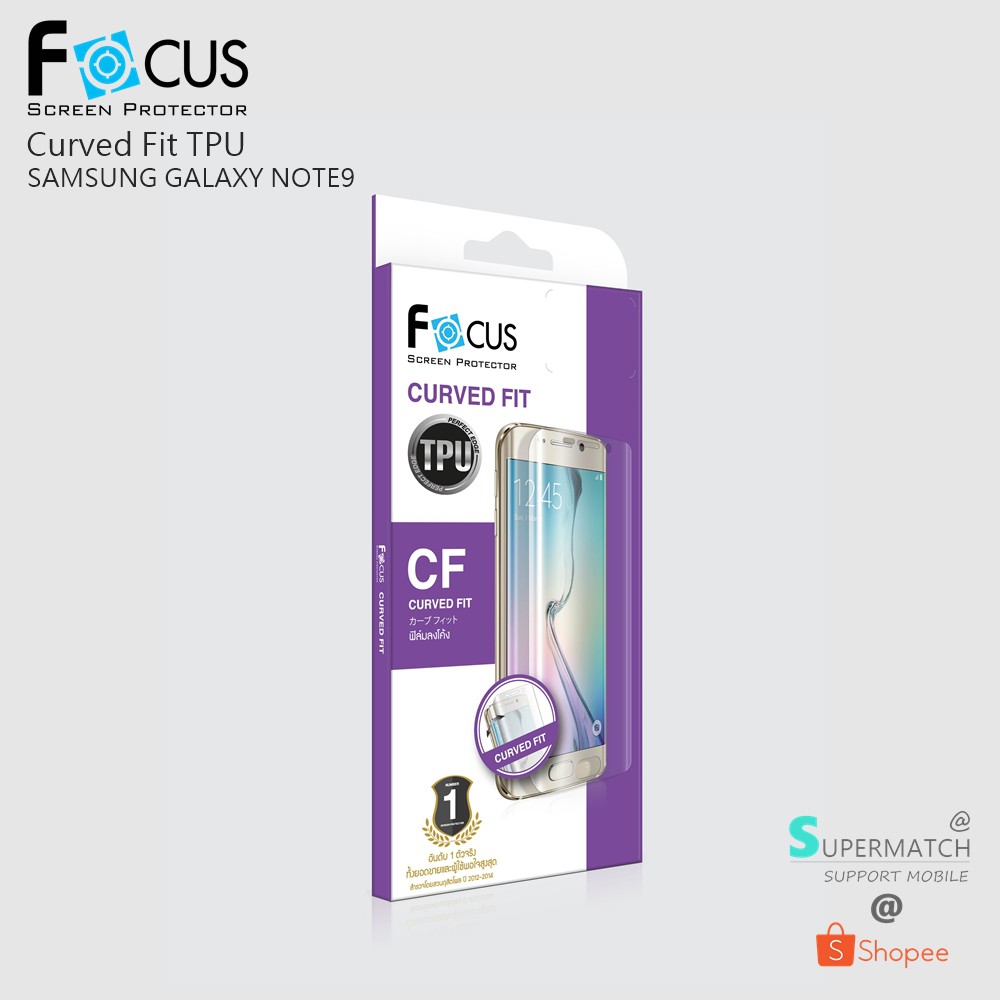 Focus Curved Fit TPU ฟิล์มกันรอยเต็มจอ แบบใส รองรับ Samsung Galaxy Note9