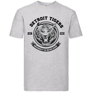 เสื้อยืด ผ้าฝ้าย 100% พิมพ์ลายเสือ Detroit Tigers 2 สวมใส่สบาย แฟชั่นสําหรับผู้ชายS-5XL