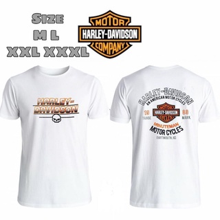 เสื้อยืด พิมพ์ลาย HARLEY DAVIDSON MOTORCYCLE สีขาว สําหรับผู้ชายS-5XL