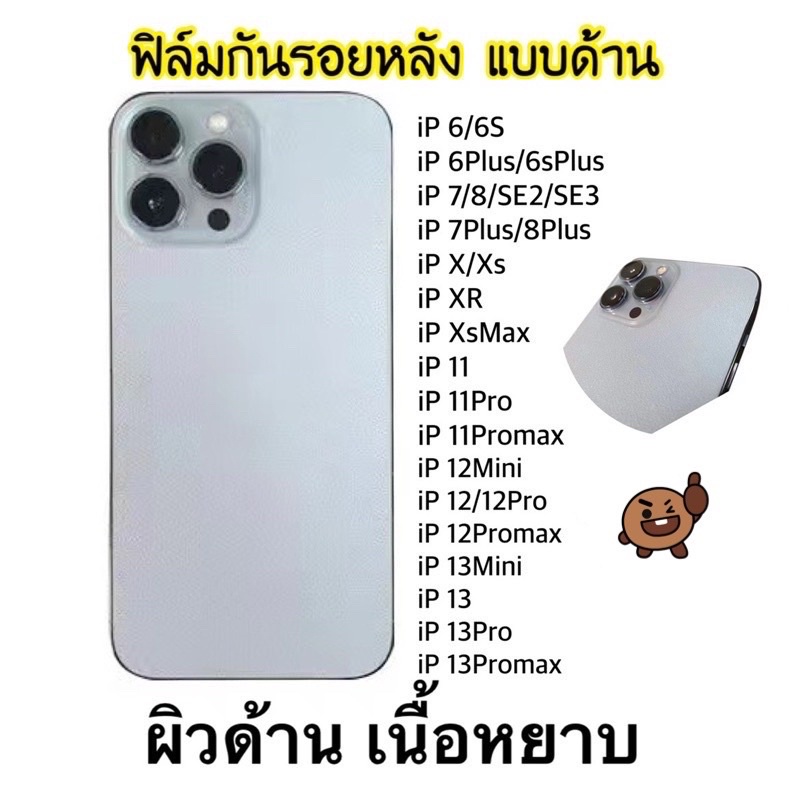 ฟิล์มหลังกันรอย [แบบด้าน] ผิวหยาบ กันรอยนิ้วมือ 7/8/SE(2020) 7Plus/8Plus Xs Xr XsMax 11 11Pro 11Promax 12/12Pro
