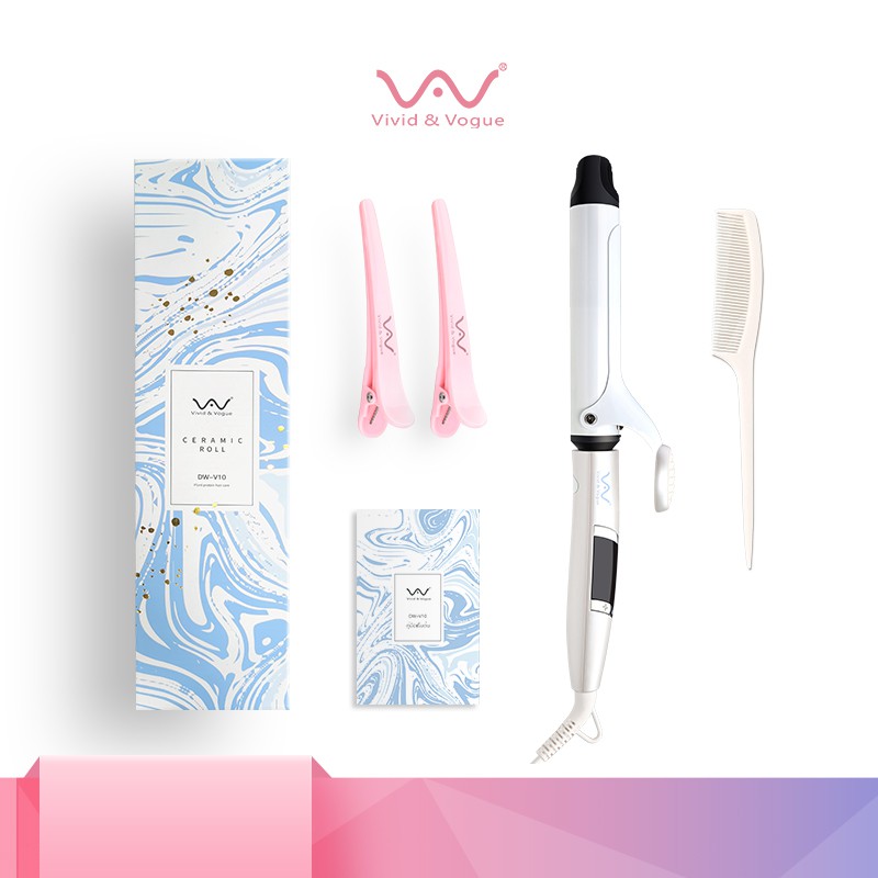 Vivid&Vogue LCD เครื่องม้วนผม 26mm&32mm ไอออนิค ที่ม้วนผม มอก. แกนม้วนผม ม้วนผม เหมาะสำหรับผมยาว ผมห