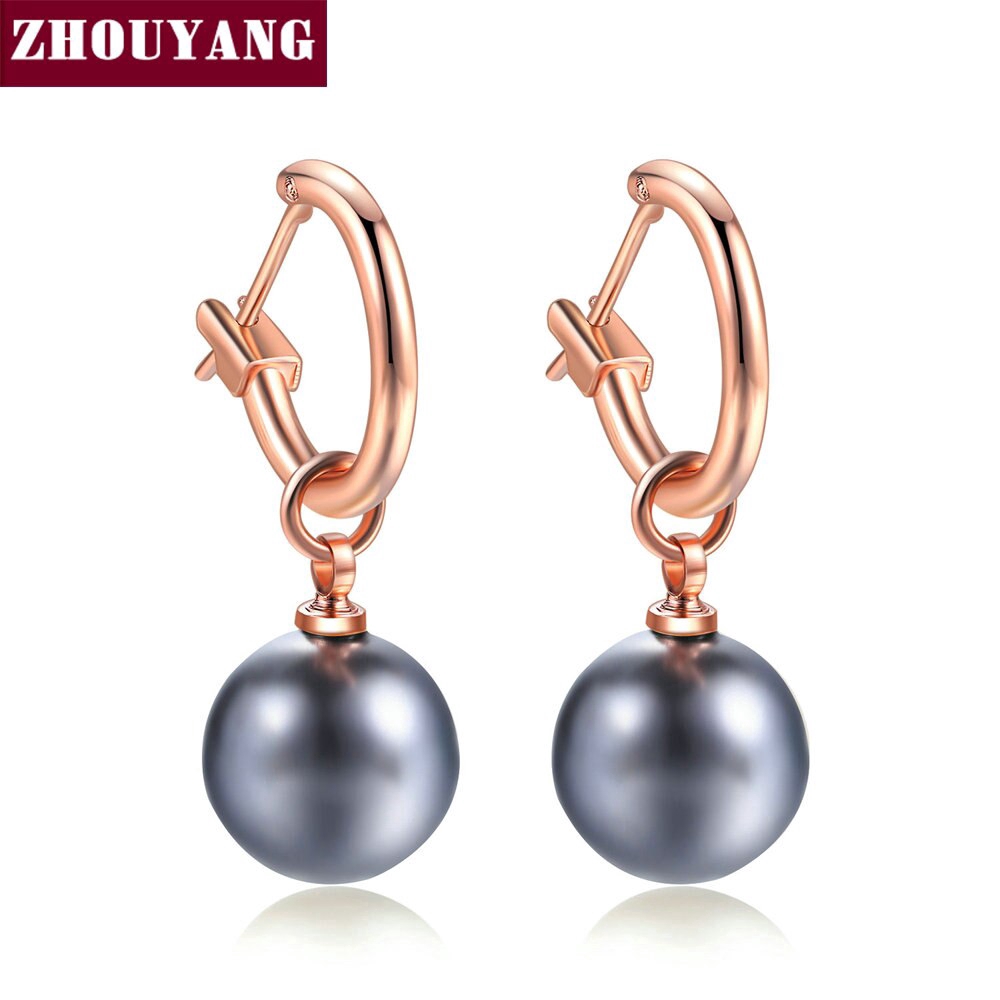 ZHOUYANG حلق متدلٍ بلؤلؤ صناعي — صورة 4