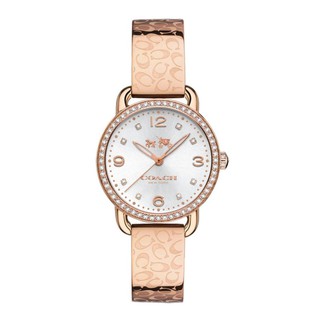 COACH Women's Delancey 28mm Bangle Watch Silver/Rose Gold Watch 14502355(Black)