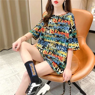 Mao shop เสื้อยืดแฟชั่นผู้หญิงลายทางแขนสั้นคอกลม เนื้อผ้าดีใส่สบาย! New Fashion womens #HAN SY SOCIETY