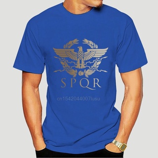 เสื้อยืด พิมพ์ลาย Spqr Roman Empire Standard Shield สไตล์เรโทร สําหรับผู้ชาย 1626X