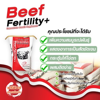 อาหารเสริม พรีมิกซ์ Beef Fertility+ สำหรับ แม่พันธุ์ พ่อพันธุ์ โคเนื้อและโคขุน (ขนาด 1 กก.)