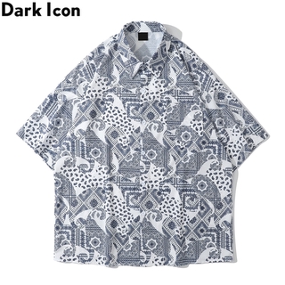 เสื้อเชิ้ตสําหรับผู้ชายแขนสั้นพิมพ์ลาย Dark Icon Full 2021