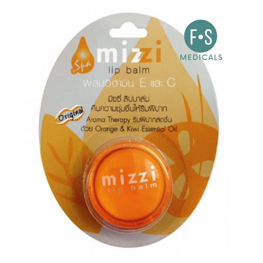 ล็อตใหม่!!  Mizzi Lip Balm มิซซี่ ลิปบาล์ม ผสมวิตามิน E และ C ขนาด 4.7 กรัม (1 ตลับ) (P-3183)