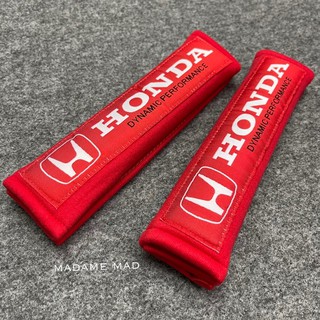 ปลอกหุ้มเบลท์ ที่หุ้มสายคาดเบลท์ ลาย HONDA สีแดง