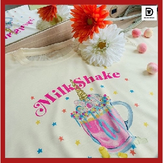 TEE.DD.TSHIRT เสื้อยืด Milk Shake ใส่ได้ทั้งชาย-หญิง มีทั้งทรง คลาสสิค และครอป ผ้านุ่ม ลายสวย ไม่ย้วย ไม่ต้องรีด