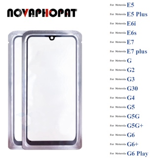 Novaphopat เลนส์กระจกหน้าจอสัมผัส LCD พร้อม OCA สําหรับ Motorola Moto E5 G6 Play E5 plus E6i E6s E7 E7 plus G G2G3 G30 G4 G5 G5G G5G+ G6 G6+ G6 Play