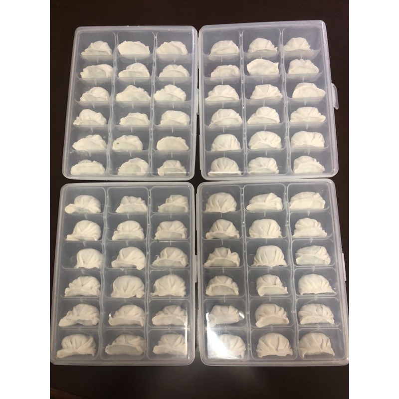 พร้อมส่ง กล่องเก็บเกี๊ยว เกี๊ยวน้ำ เกี๊ยวซ่าทำเอง 1 กล่องบรรจุ 18 ชิ้น แบบชั้นเดียว ของมาอีกรอบ