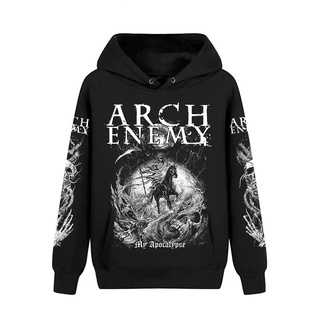 เสื้อกันหนาว มีฮู้ด ผ้าฝ้าย ลาย Sweden Arch Enemy Rock สไตล์พังก์ร็อค สําหรับผู้ชาย