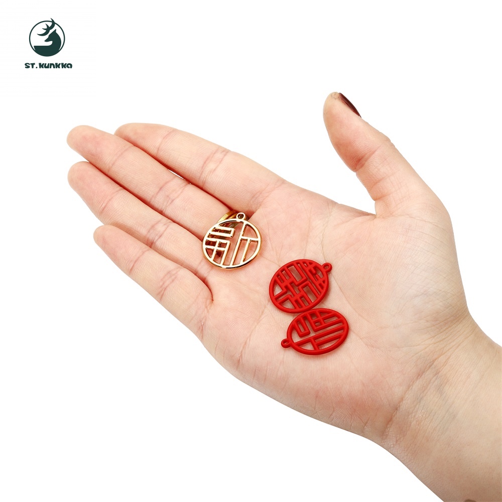 St.kunkka 10pcs จี้นำโชค จี้แดงปีใหม่ จี้ตรุษจีนที่ร่ำรวยและบางสำหรับสร้อยคอเครื่องประดับของขวัญ — صورة 6