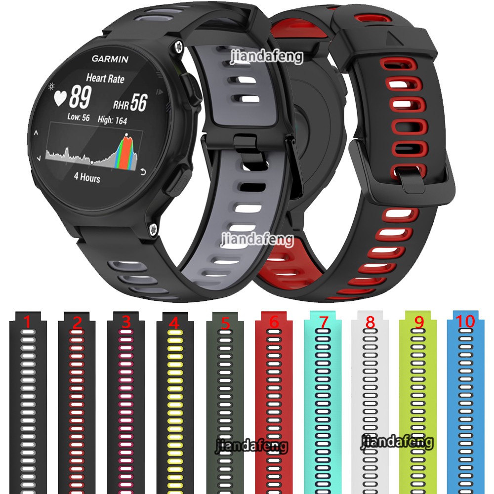 สายนาฬิกาข้อมือซิลิโคน สําหรับ Garmin Forerunner 220 230 235 620 630 735XT