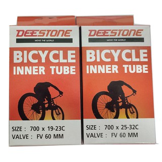 ยางในจักรยาน DEESTONE 700 x 19-23C &amp; 700 x 25-32C จุกยาว FV 60 mm เสือหมอบ FIX GEAR