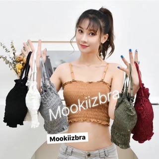 🦄Mookiizbra🦄 เกาะอกมีสาย บราสายเดี่ยว ครอป แบบสวม