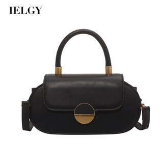 IELGY womens french retro contrast color texture messenger bag