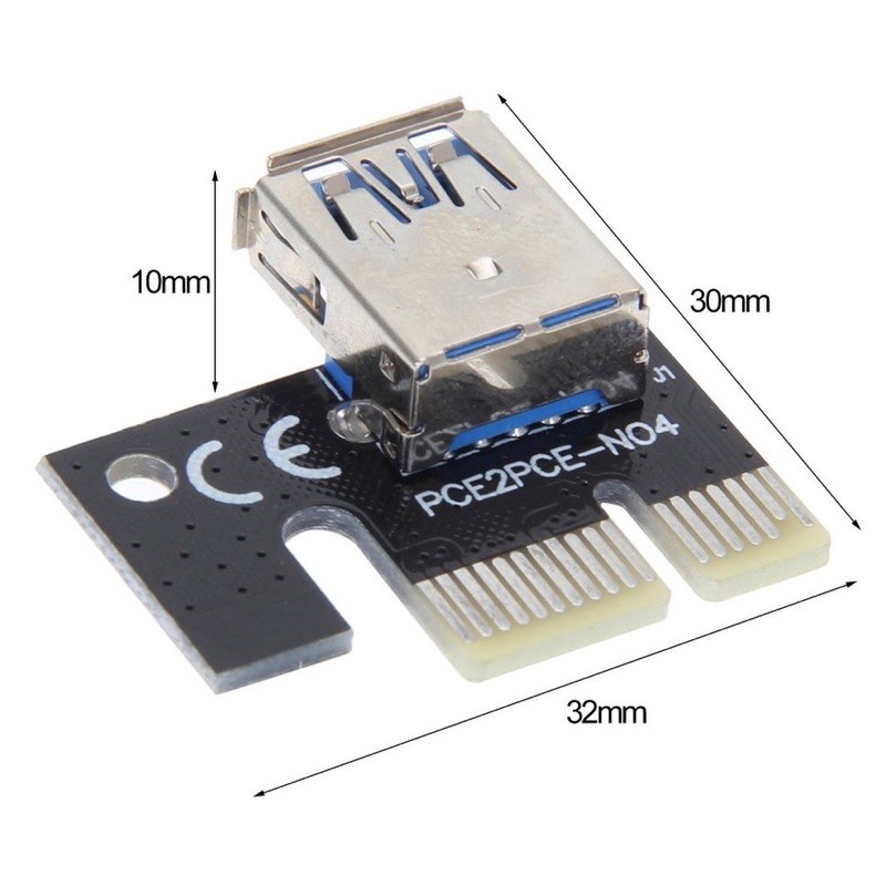 (ส่งไวจากกทม.) หัวไรเซอร์ การ์ดจอ Riser Card PCI-E แนวตั้ง ไรเซอร์การ์ด Ver009S PCie 1X to 16X USB 3.0 เสถียรสุด