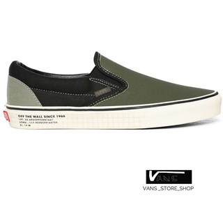 VANS SLIP ON 66 SUPPLY VETIVER BLACK SNEAKERS สินค้ามีประกันแท้