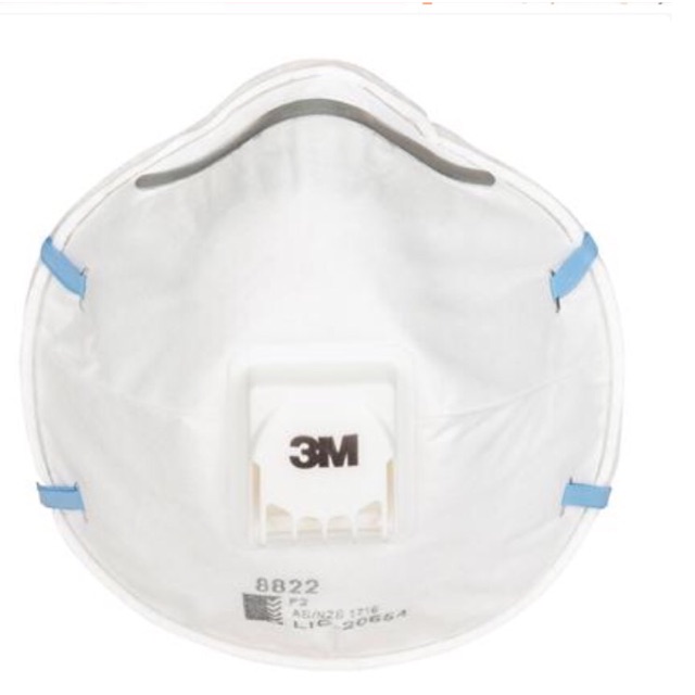 ยกกล่อง 3M หน้ากากพร้อมวาส์ว รุ่น 8822 P2 ยกกล่อง 1กล่อง มี10ชิ้น