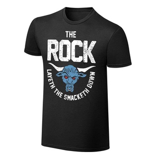 เสื้อยืดผ้าฝ้ายพิมพ์ลายเสื้อยืดผ้าฝ้าย พิมพ์ลาย Wwe The Layeth The Smacketh Down สไตล์วินเทจ สีส้ม สําหรับผู้ชาย DF12HJ1