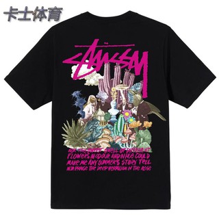 เสื้อยืดพิมพ์ลาย Stussy เสื้อยืดแขนสั้นพิมพ์ลาย PSYCHEDELIC TEE Illusion สําหรับผู้ชายและผู้หญิง