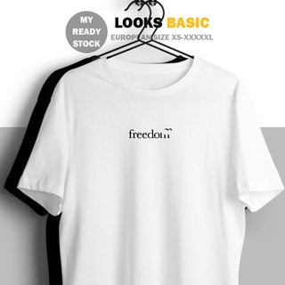 เสื้อยืด Basic Tee Freedom Ready Stock UNISEX Cotton Short Sleeve Loose T-shirt Women Men Fashion Text Graphic