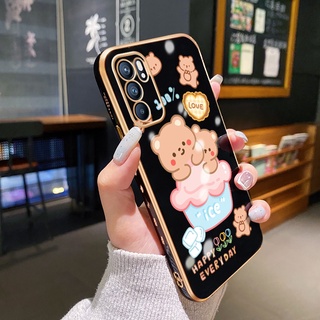 เคสโทรศัพท์มือถือแบบนิ่ม ใส กันกระแทก กันรอยกล้อง ลายหมี สําหรับ OPPO Reno 6 5G Reno 6 4G Reno 6Z 5G Reno 6 Pro 5G