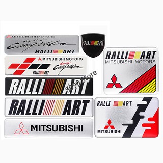 สติกเกอร์ติดรถ อลูมิเนียมอัลลอยด์ ลาย Ralliart สำหรับ Mitsubishi