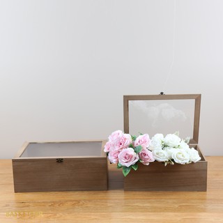 ตะกร้าเปล่า ตะกร้าลังไม้มีฝาปิด BK-019